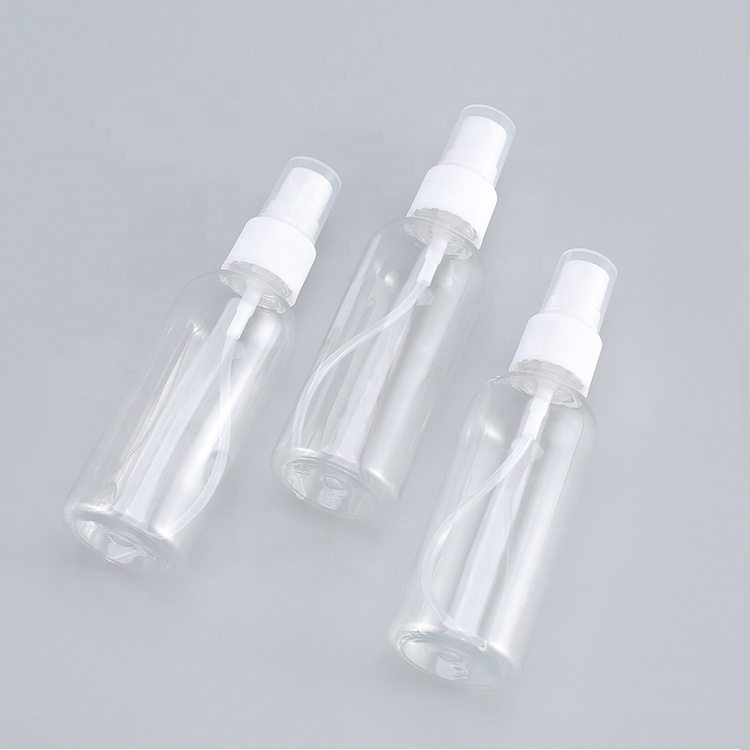 Eco Friendly Transparent Empty Round 100 Ml PET Plastic Mist Spray Bottles